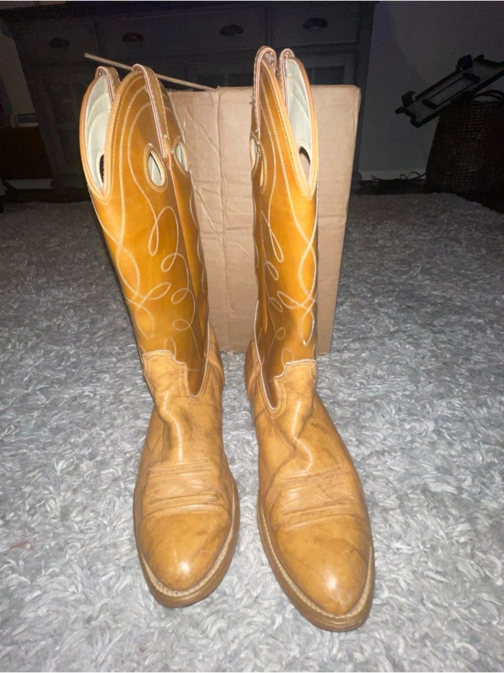 ACME USA Made Western 33117 Cowboy Boots Mens 10 E Brown Vintage